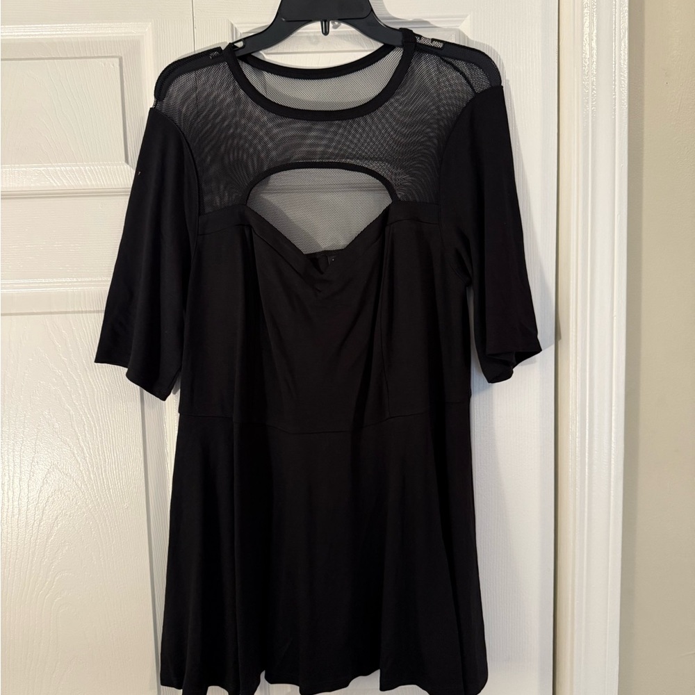 Torrid Black Cut Out Blouse 3/4 Sleeve